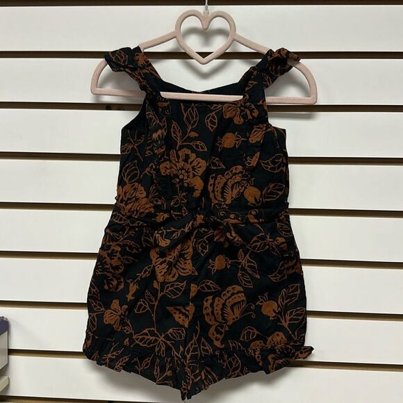 Janie & Jack FLORAL RUFFLE ROMPER Site 3T - Picture 1 of 11